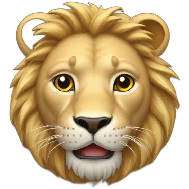 chat sur le dos d'un lion emoji
