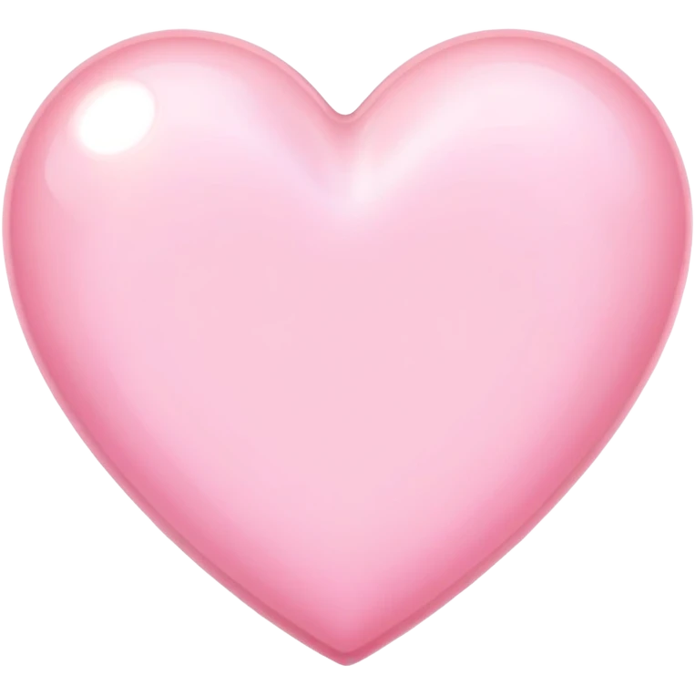 pastel pink heart with soft glow and shiny surface emoji