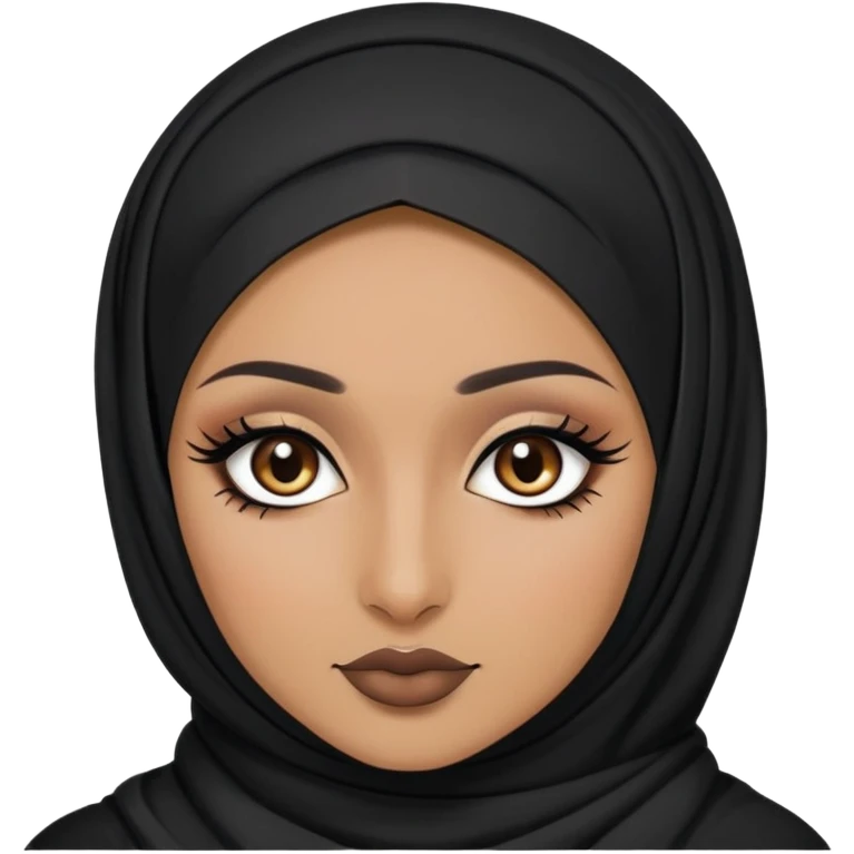 pretty hijabi gothic baddie with eyeliner and brown eyes emoji