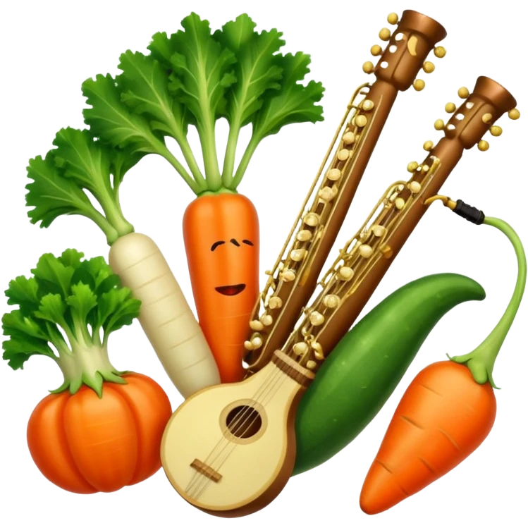 Vegetables playing a tune emoji