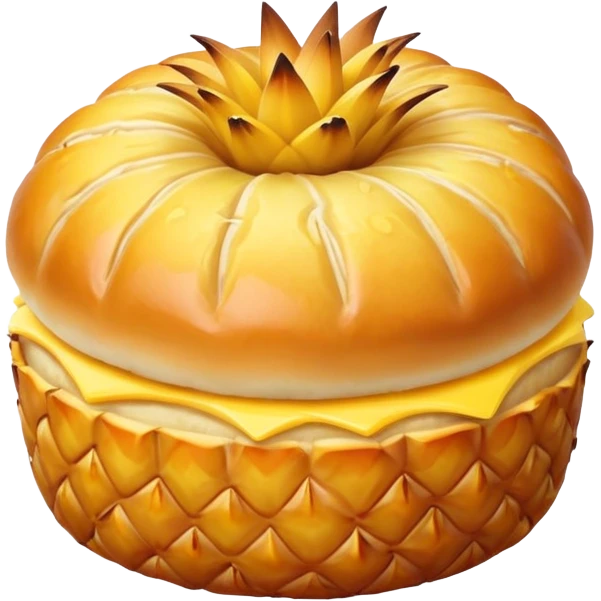 Chinese pineapple bun (Bo Lo Bao) with crusty top emoji
