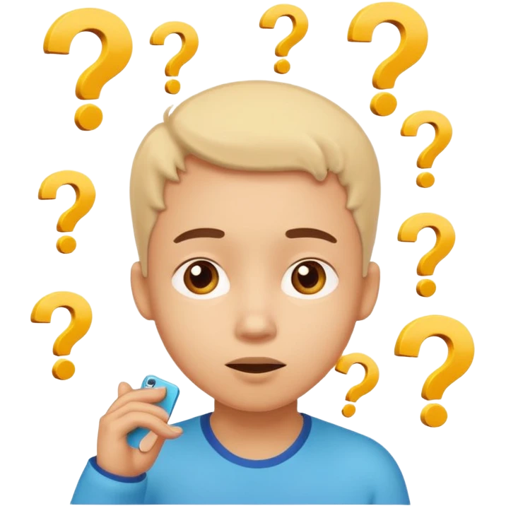 Cartoon illustration of an animated character trying to guess a secret number, question marks floating around their head, thoughtful expression, playful and educational style, bright colors, simple background. emoji