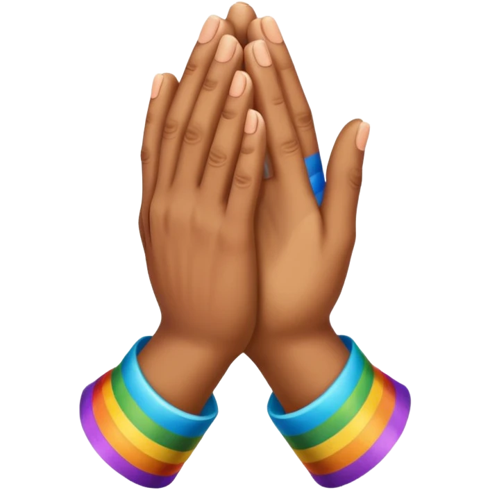 Praying hands rainbow coloured emoji