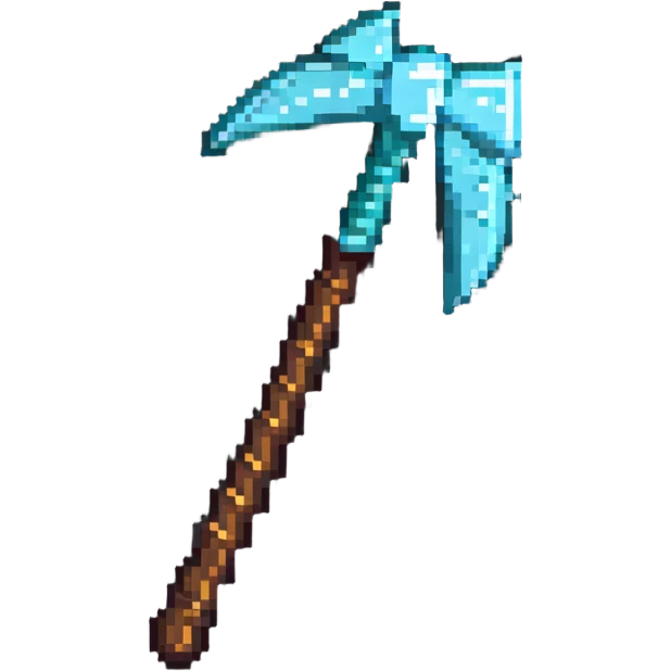 Diamond pickaxe from Minecraft game emoji