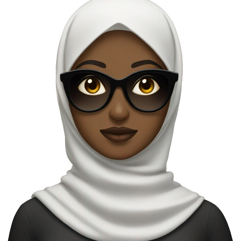 Black Hijabi with dark sunglasses emoji