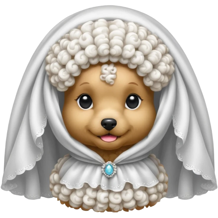 poodle in white veil  emoji