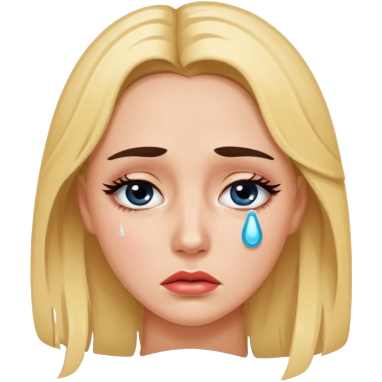 Beautiful lady crying emoji