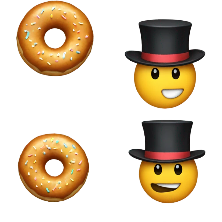 Donut wearing a top hat emoji