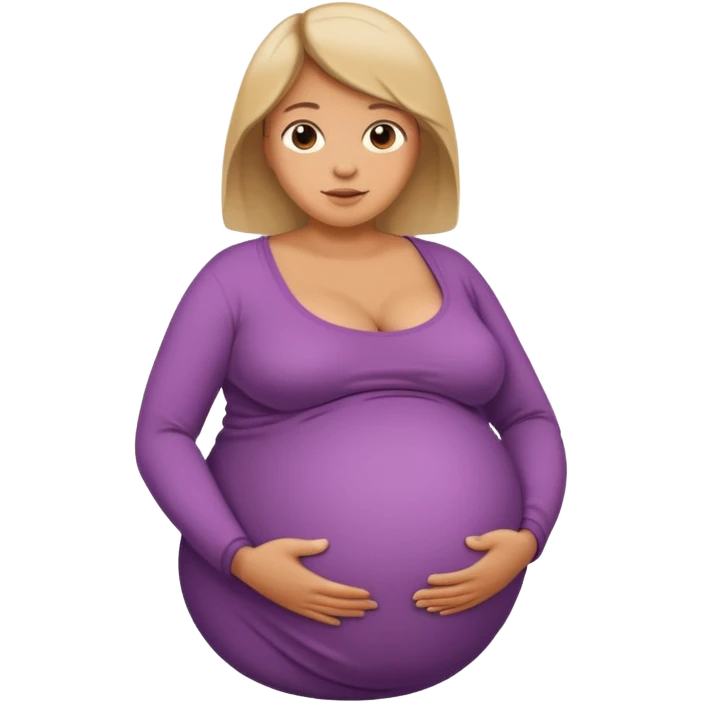 heavily pregnant woman with extremely huge overdue belly emoji