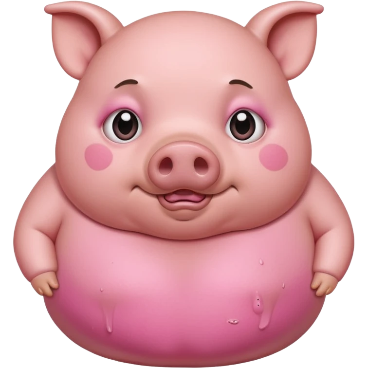 fat pig wearing swaet emoji