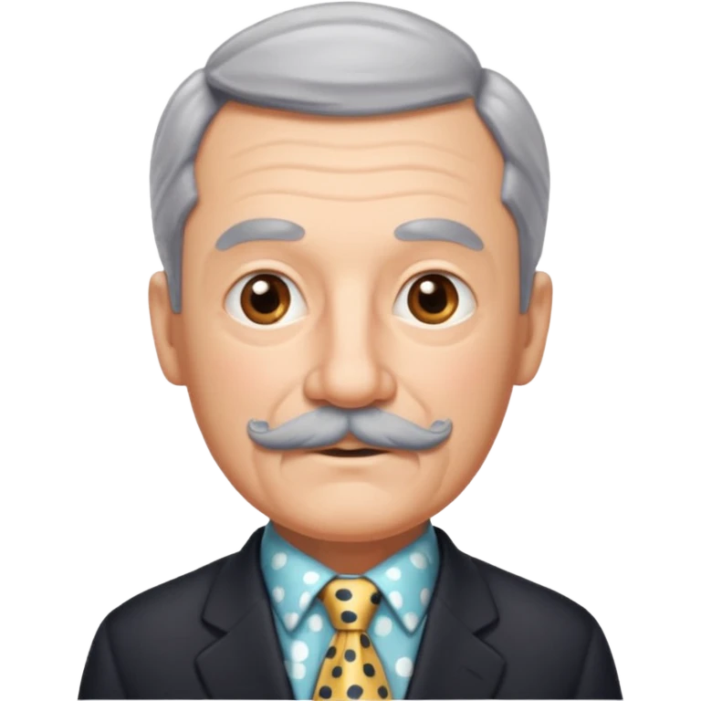 Grandpa with gray mustache & polka-dot tie emoji