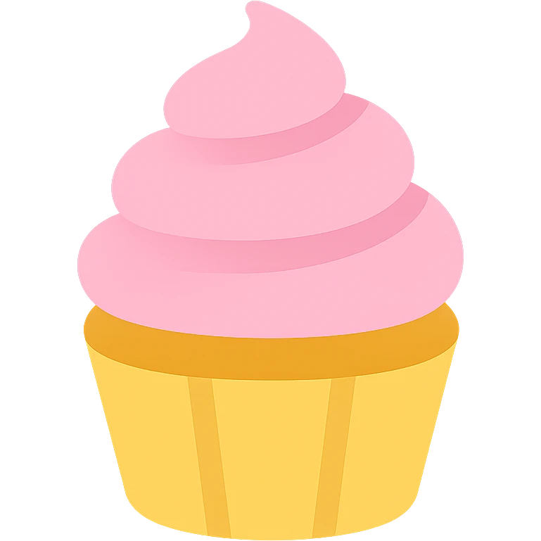 cupcake with pink icing icon emoji