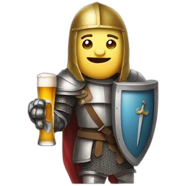 Knight with beer emoji