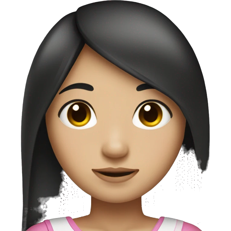 Asan girl with black long straight hair emoji