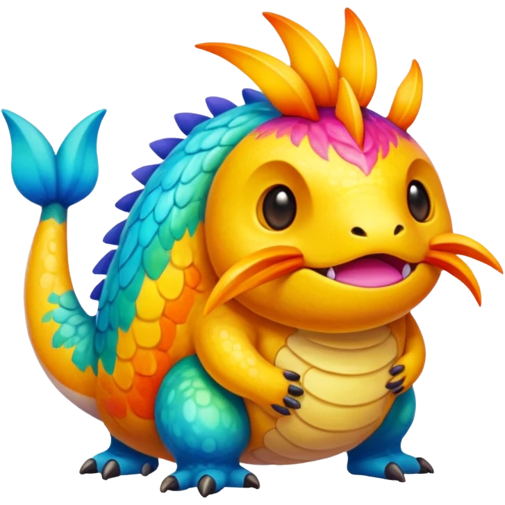 Colorful painted Fakémon-creature emoji