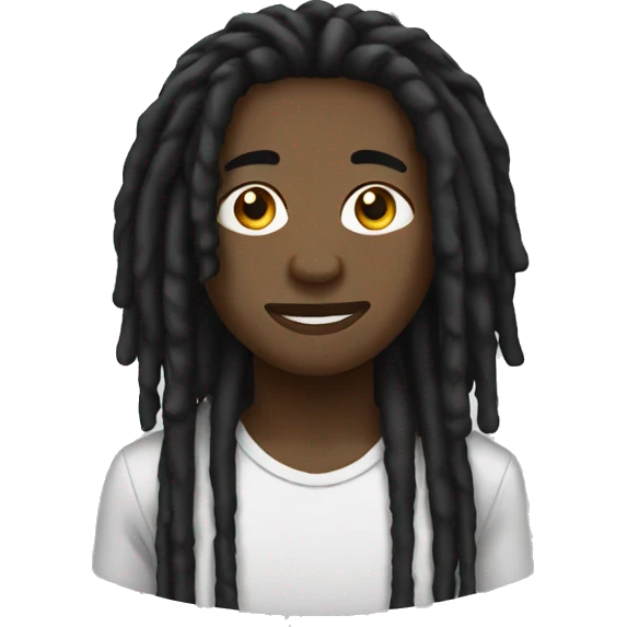Black kid with Freeform dreads emoji