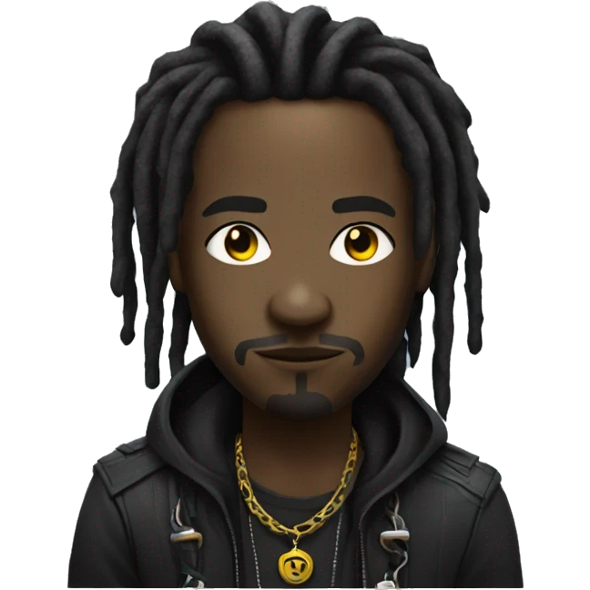 a black cyberpunk guy with dreads and chain emoji