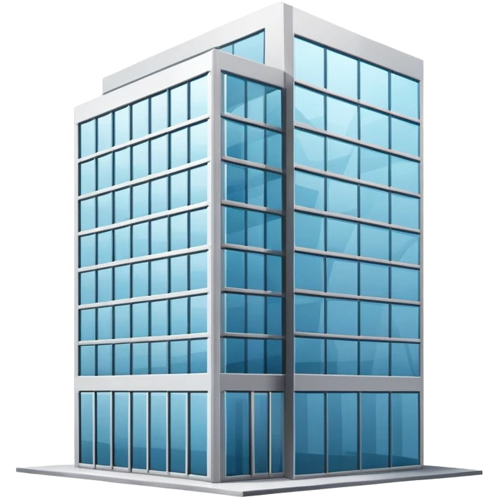 generate realistic detailed office glass building in 3d style emoji