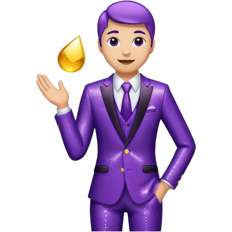 Purple Glitter suit emoji