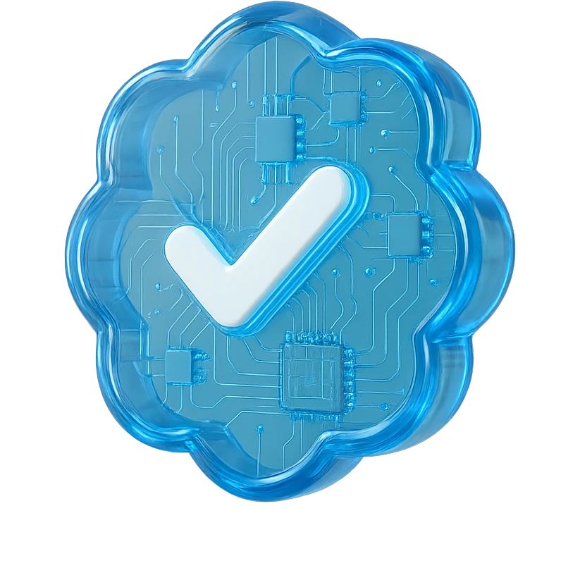 verified blue tick badge, glossy 3D style, Instagram inspired emoji