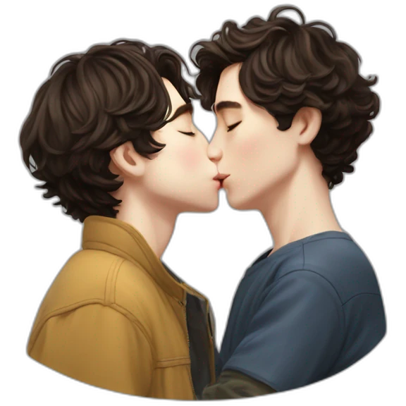 Timothy chalamet kissing a korean emoji