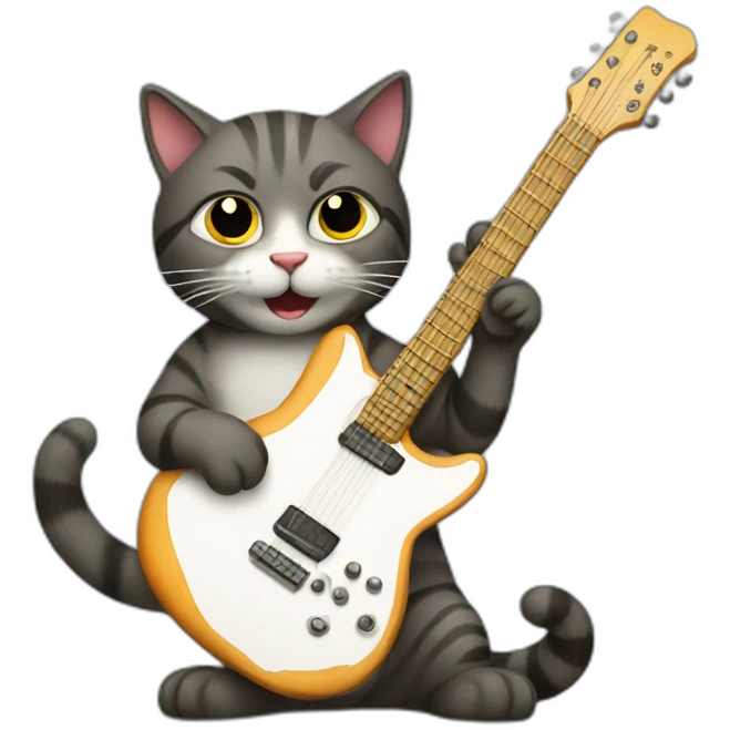 cat playing a guitar emoji