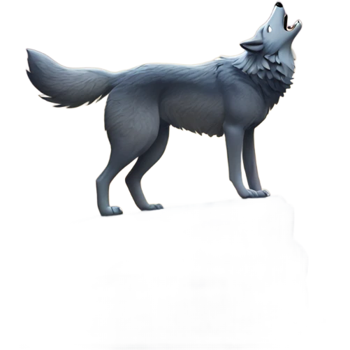 Wolf howling at the moon emoji