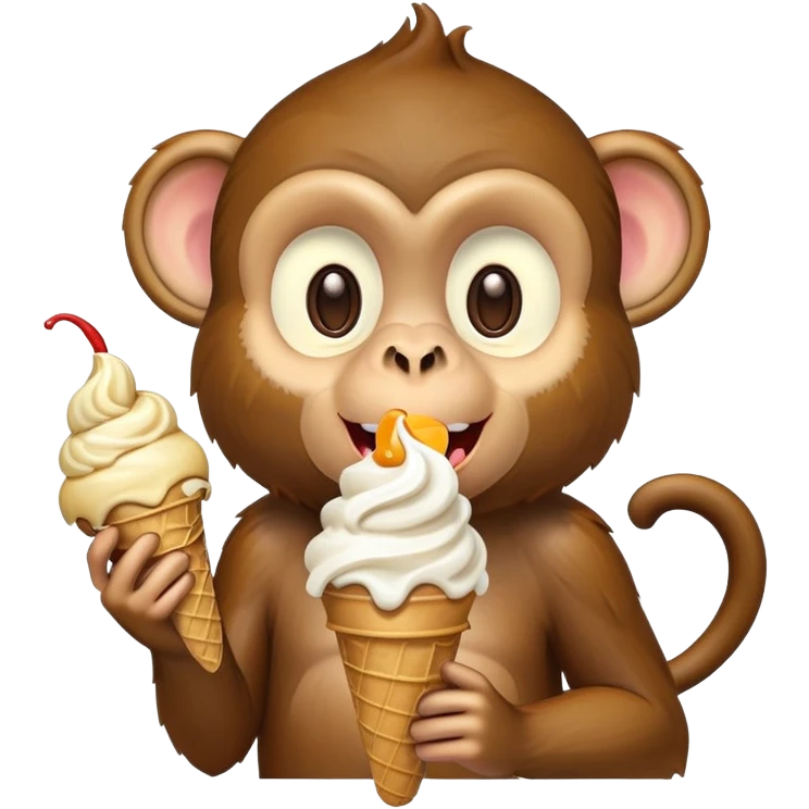 Monkey eating ice cream  emoji