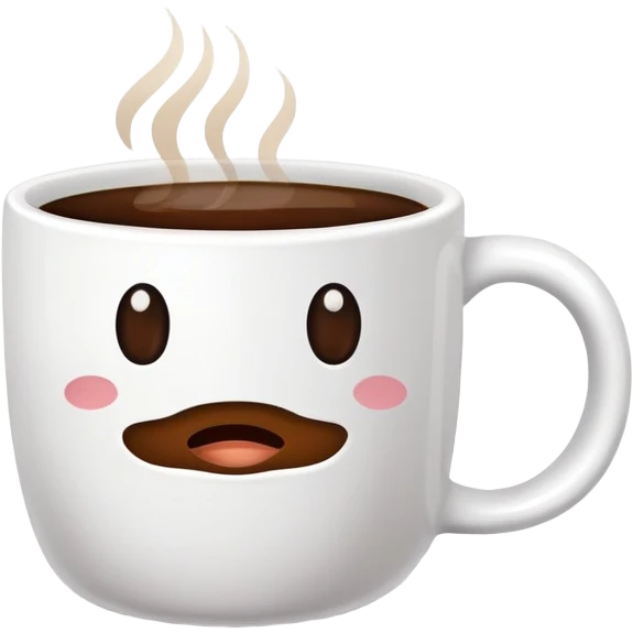 mug with coffee, dont add face, eyes, mouth emoji