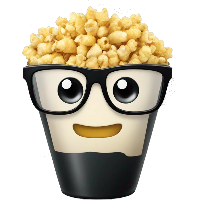 pop corn in black glasses emoji
