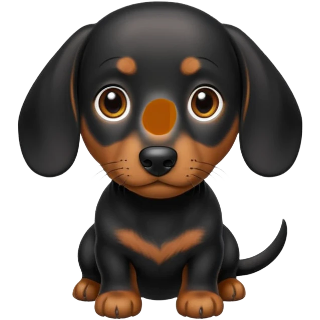 Black miniature Daschund  emoji