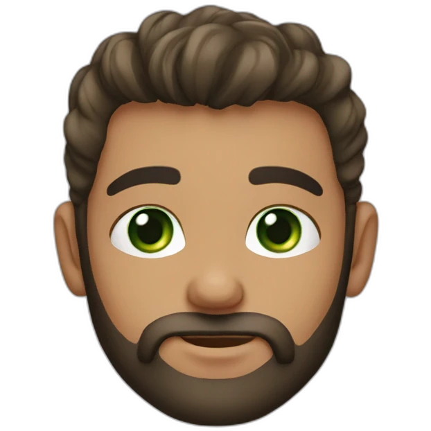 Boy beard green eyes silk hair emoji