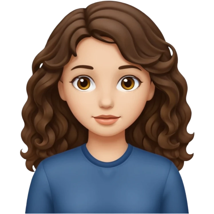 fille brune avec ondulation  emoji