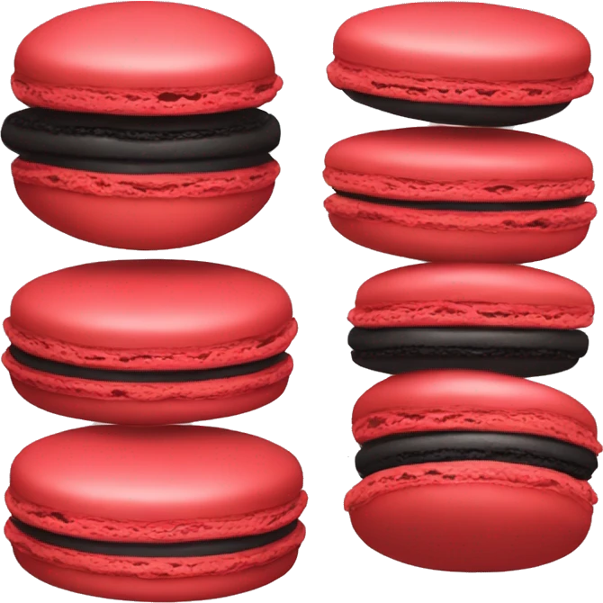 macaron red and black emoji