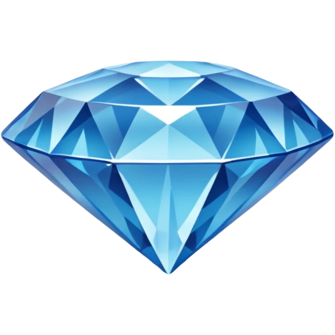 Blue crystalic diamond on the surface of the water emoji