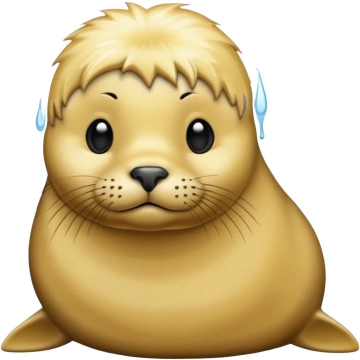 Blonde hair seal emoji