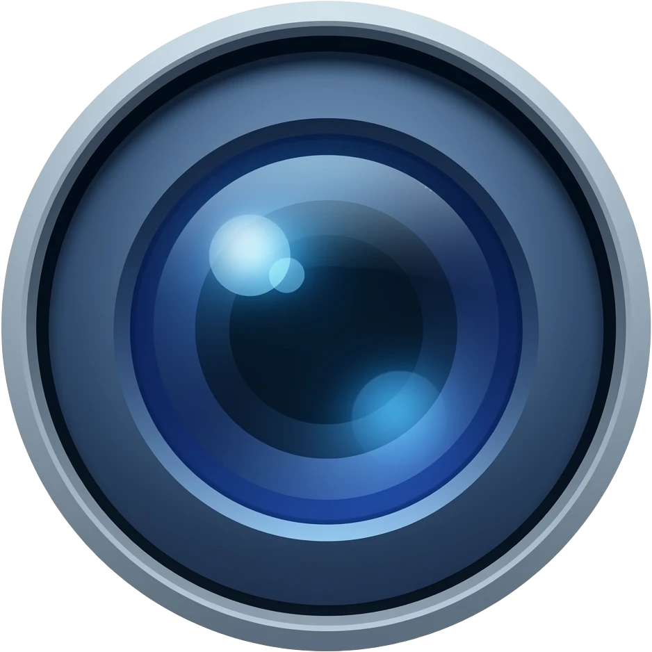 Blue circle camera lens  emoji