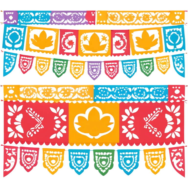 colorful papel picado Mexican banner decoration emoji