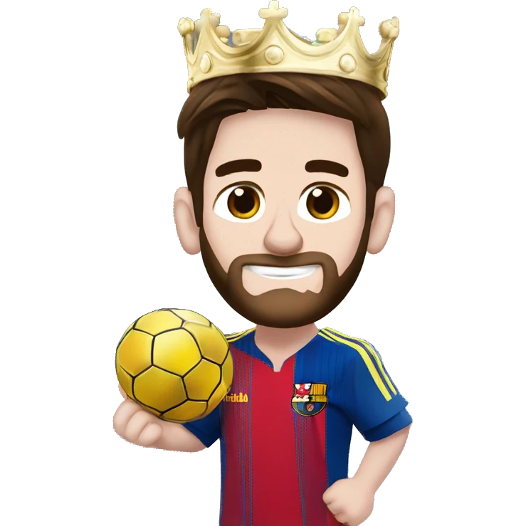 Messi con la mundial y una corona  emoji