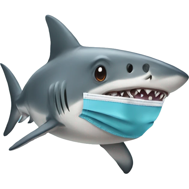 Shark wit a mask  emoji