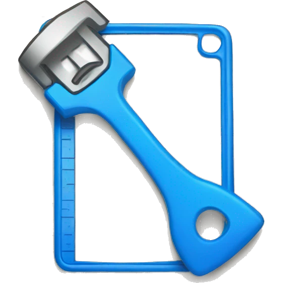 Gridded blueprint background with phone, and wrench and brush. emoji
