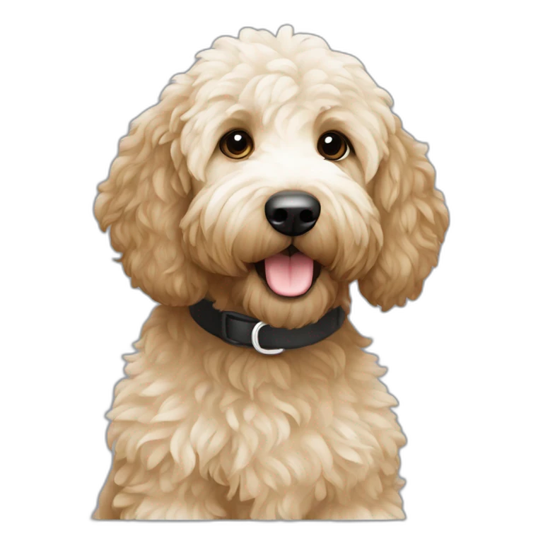 Goldendoodle negro y blanco emoji