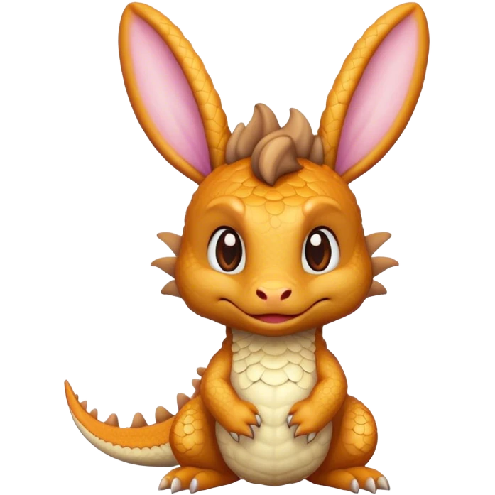 breaded dragon with bunny ears emoji