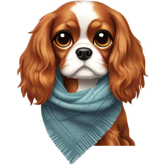 Cavalier wearing scarf emoji