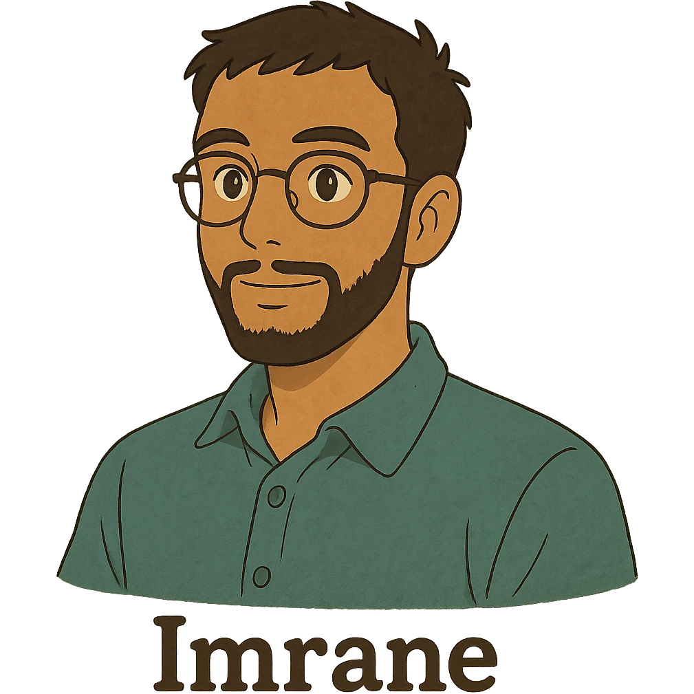 ghibli style portrait of a person named Imrane emoji