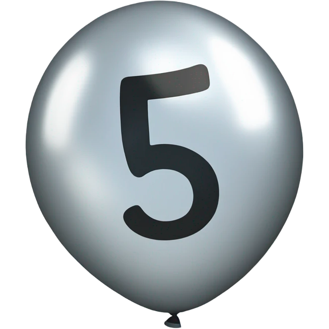 number 5 balloon emoji