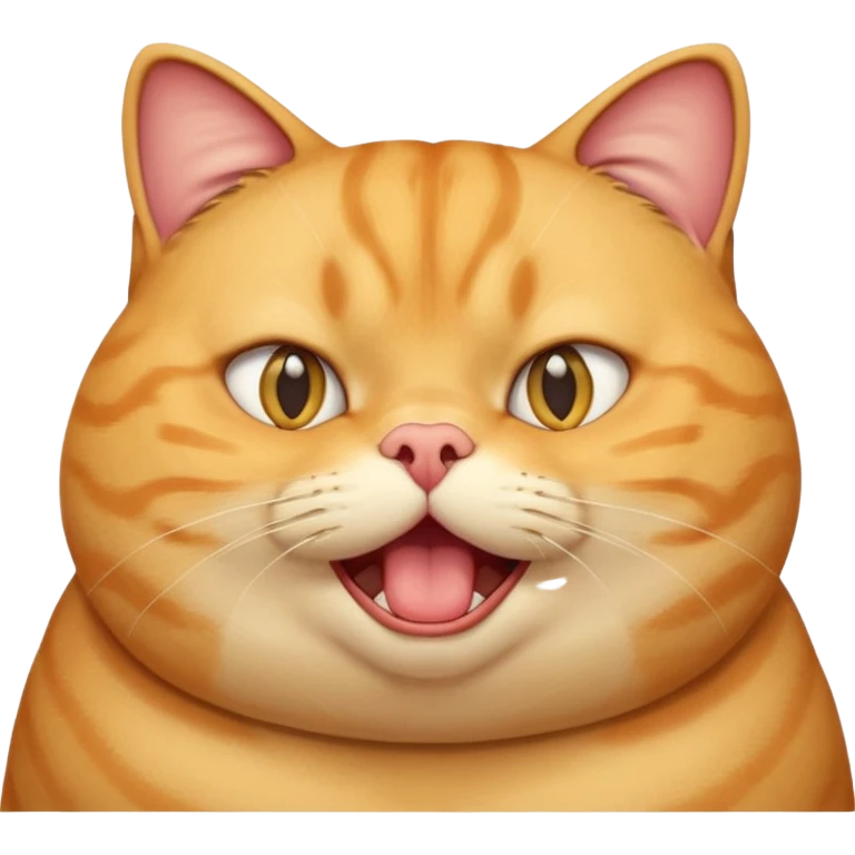 fat yellow confused cat open mouth and question mark signs on his head emoji