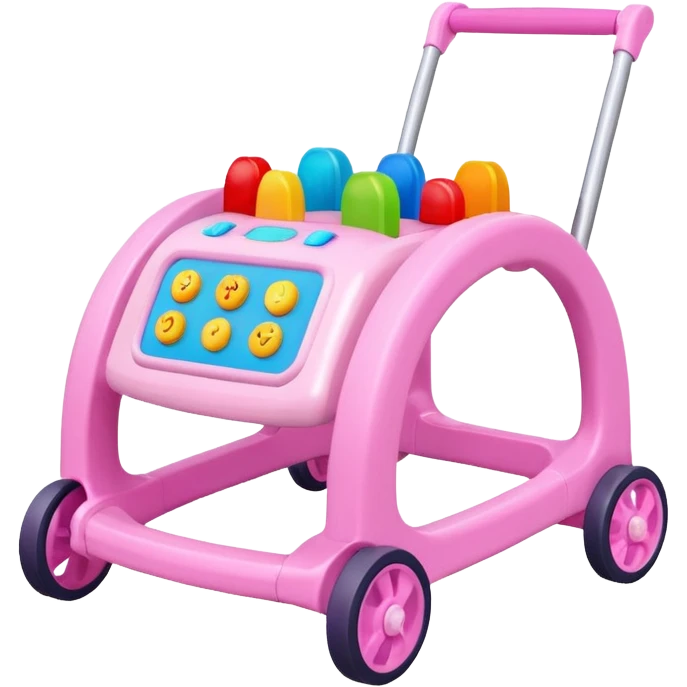 pink baby walker with toys on it emoji