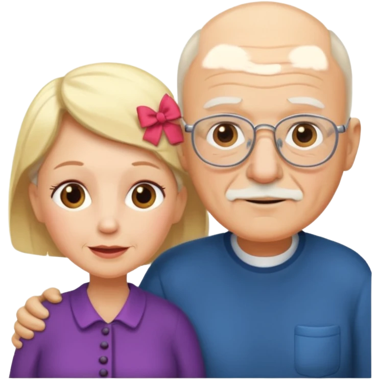 Pareja de abuelos el abuelo calvo y la abuela rubia  emoji