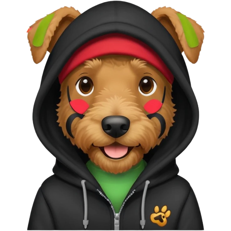 Airedale terrier with a hoodie  emoji